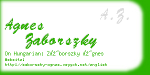 agnes zaborszky business card